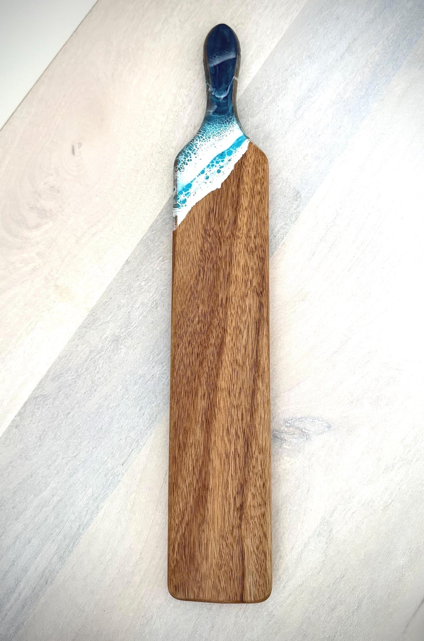 Cheese Tray with Resin Waves - Beach House Gift - Beach Wedding Gift - Coastal Inspired Kitchen Decor