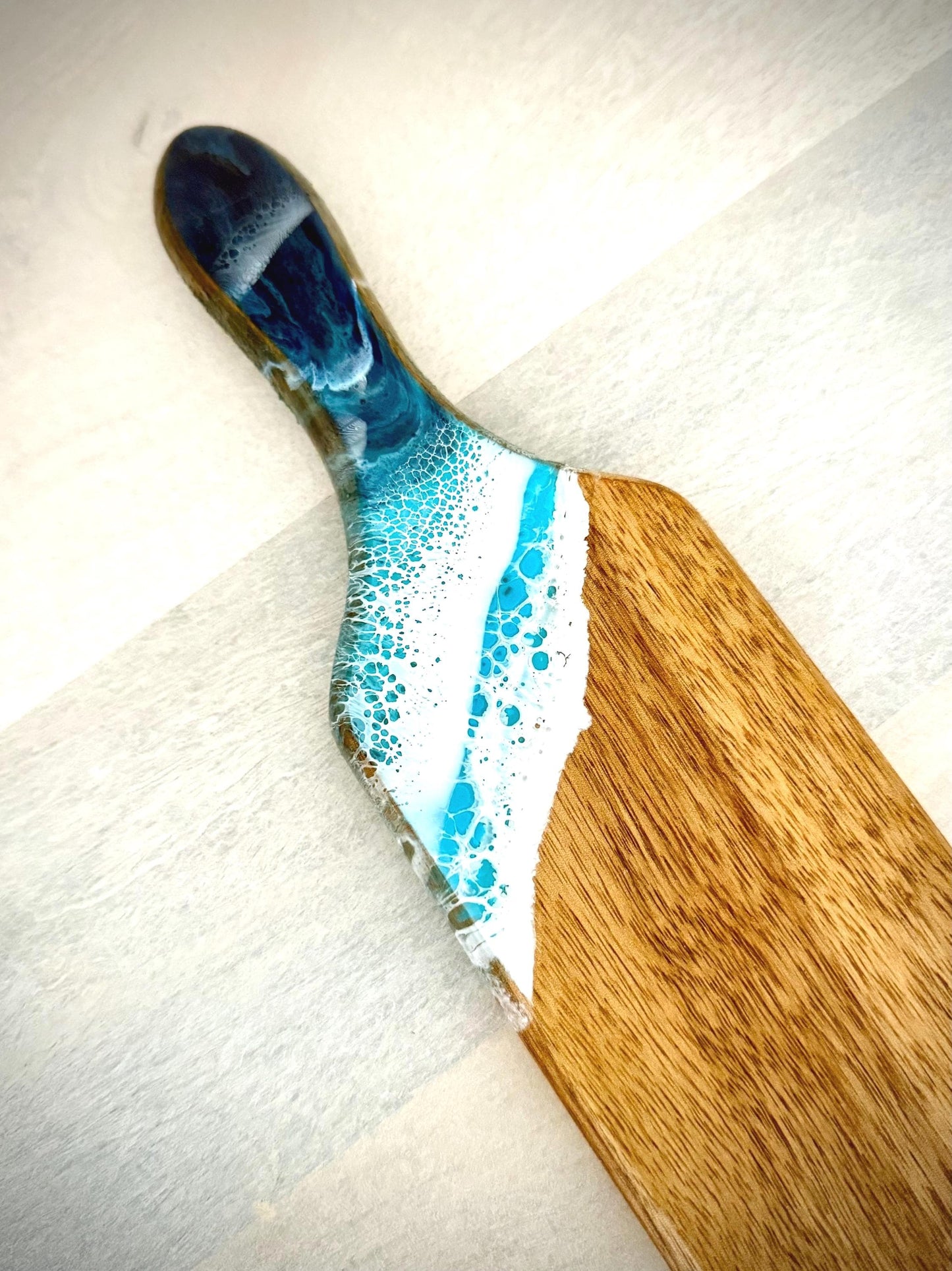 Cheese Tray with Resin Waves - Beach House Gift - Beach Wedding Gift - Coastal Inspired Kitchen Decor