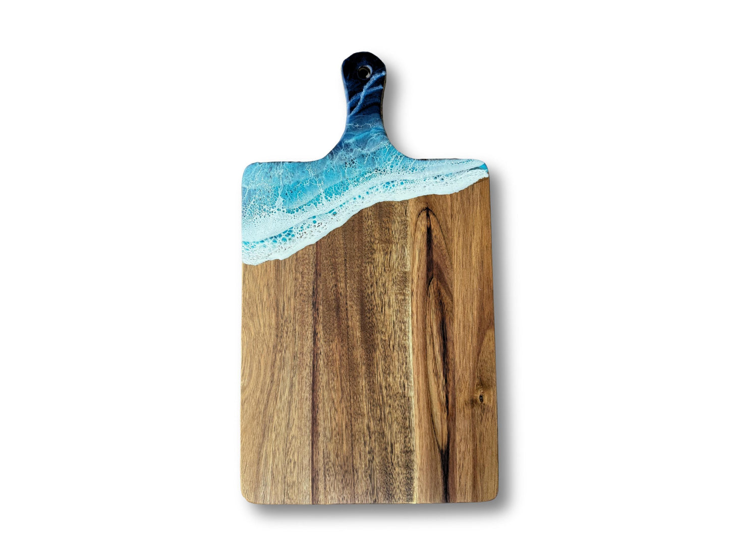 Wooden Charcuterie Board with Resin Ocean Waves  Coastal Serving Board, Beach House Kitchen Decor, Unique Housewarming or Wedding Gift