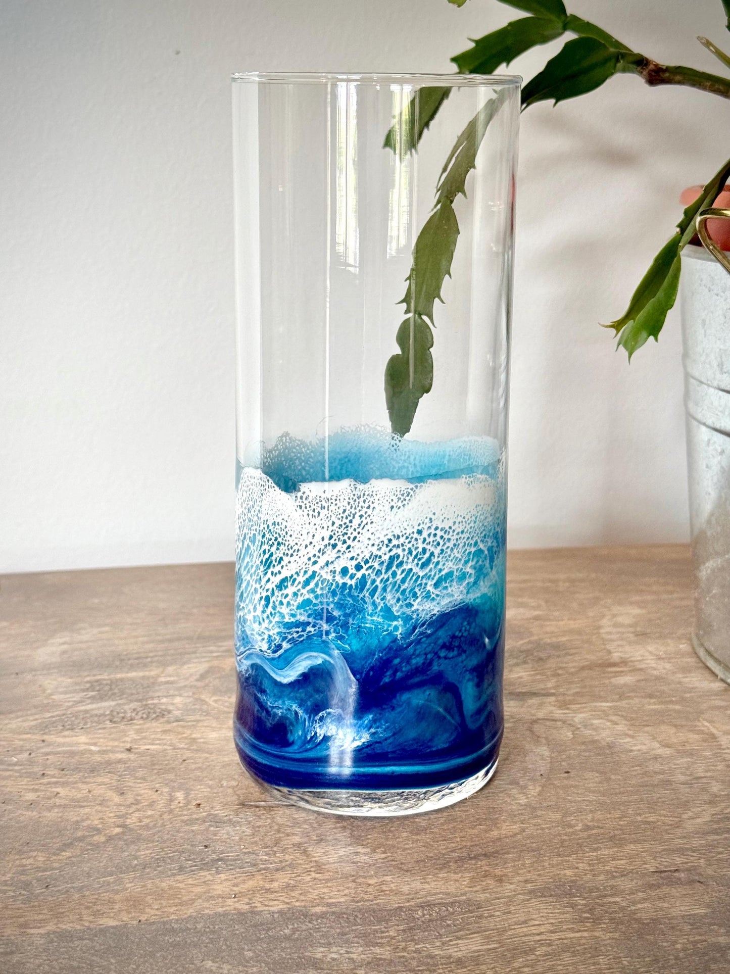 Handcrafted Ocean Wave Vase: Coastal Beach House Decor