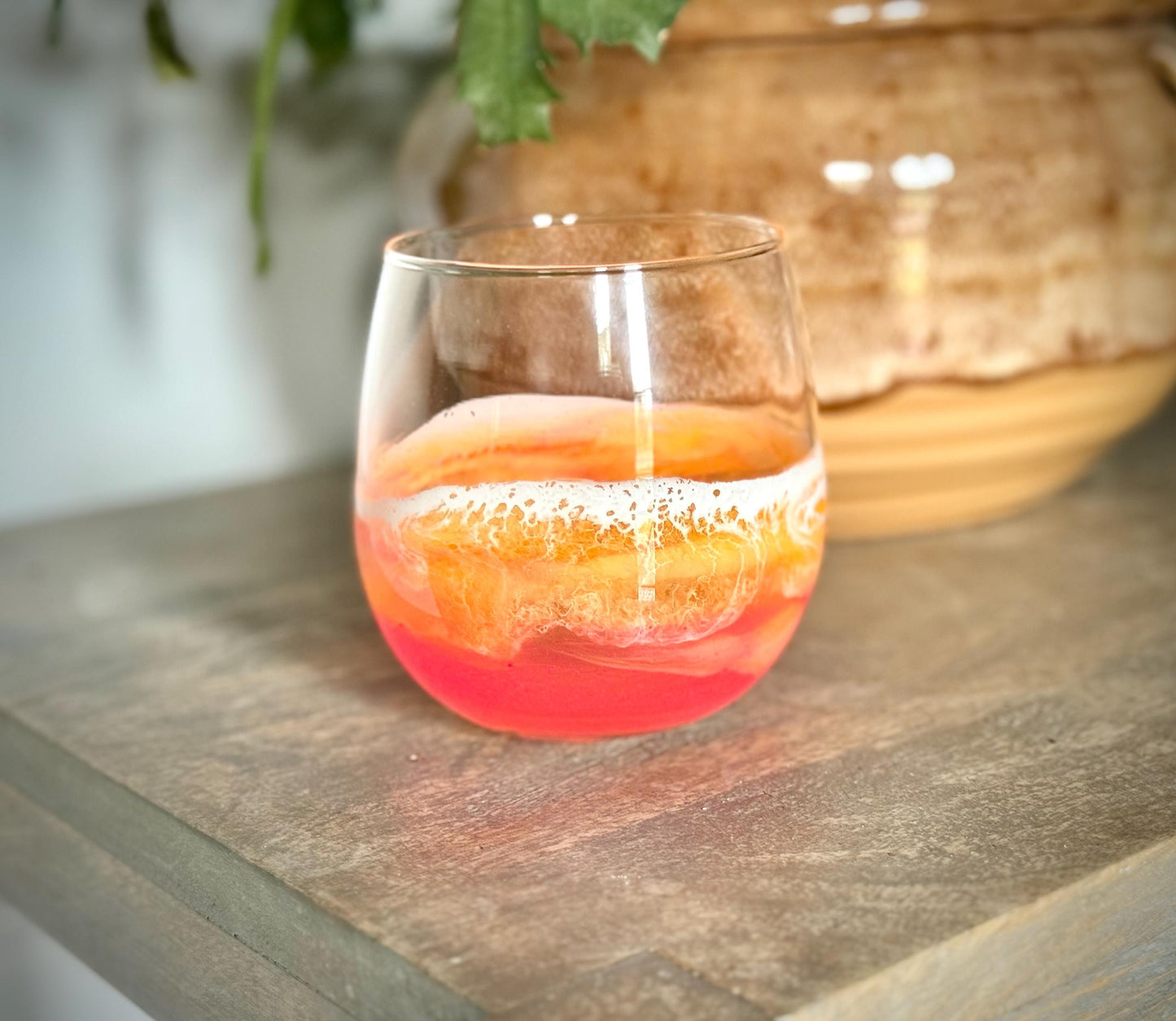 Red Wine Glass Unique - Gift for Red Wine Drinker - Christmas Hostess Gift - Beach Wedding Gift