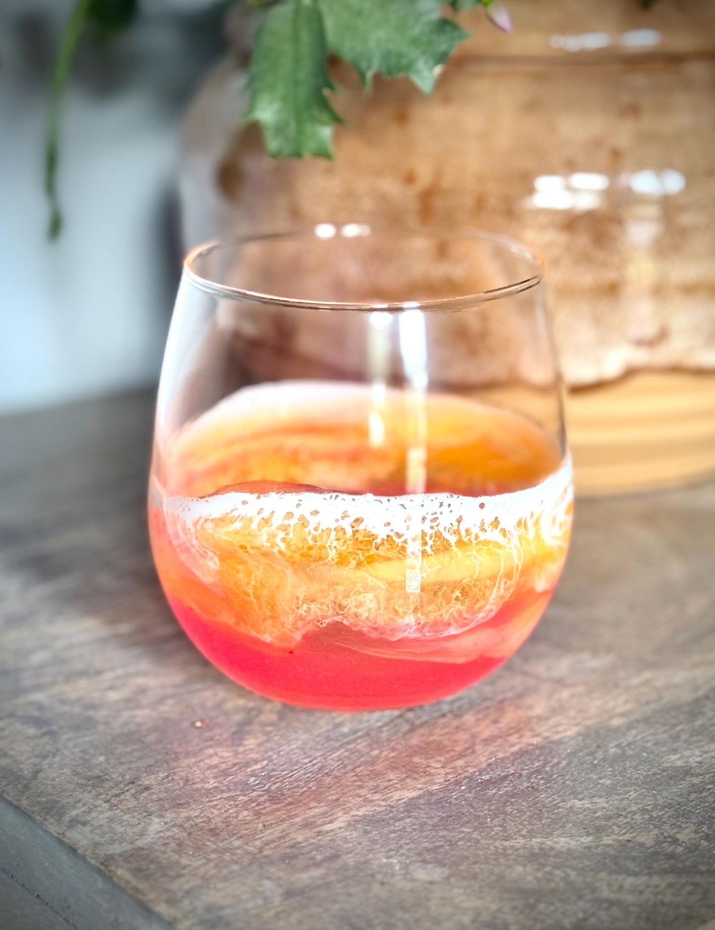 Red Wine Glass Unique - Gift for Red Wine Drinker - Christmas Hostess Gift - Beach Wedding Gift