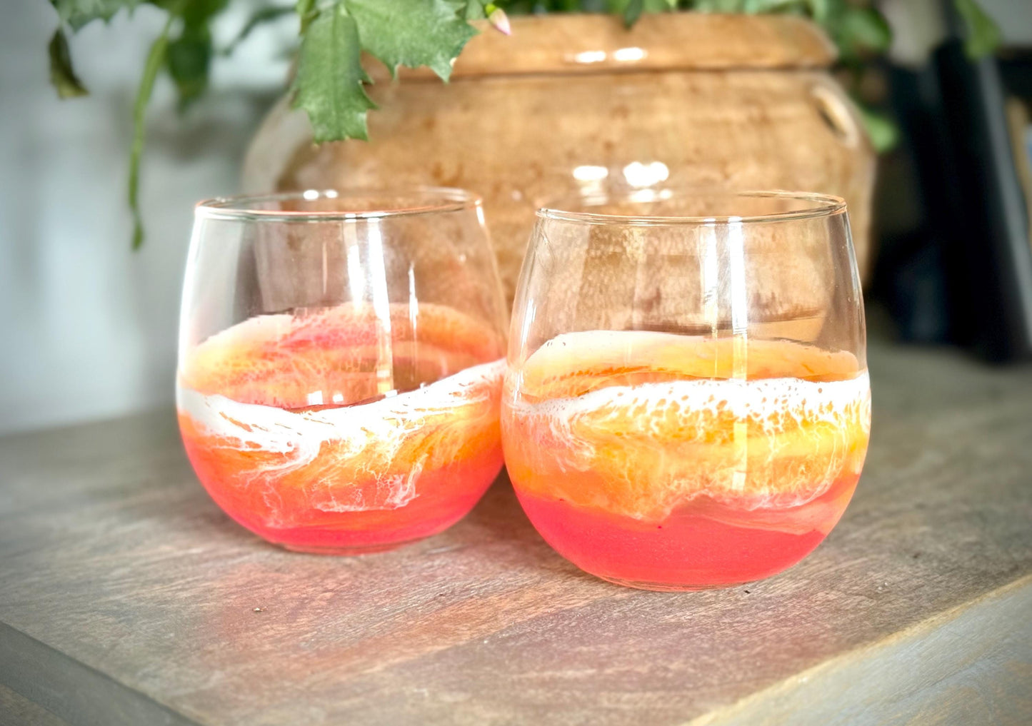 Red Wine Glass Unique - Gift for Red Wine Drinker - Christmas Hostess Gift - Beach Wedding Gift