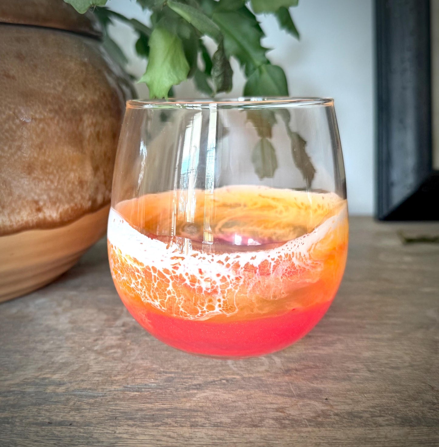 Red Wine Glass Unique - Gift for Red Wine Drinker - Christmas Hostess Gift - Beach Wedding Gift