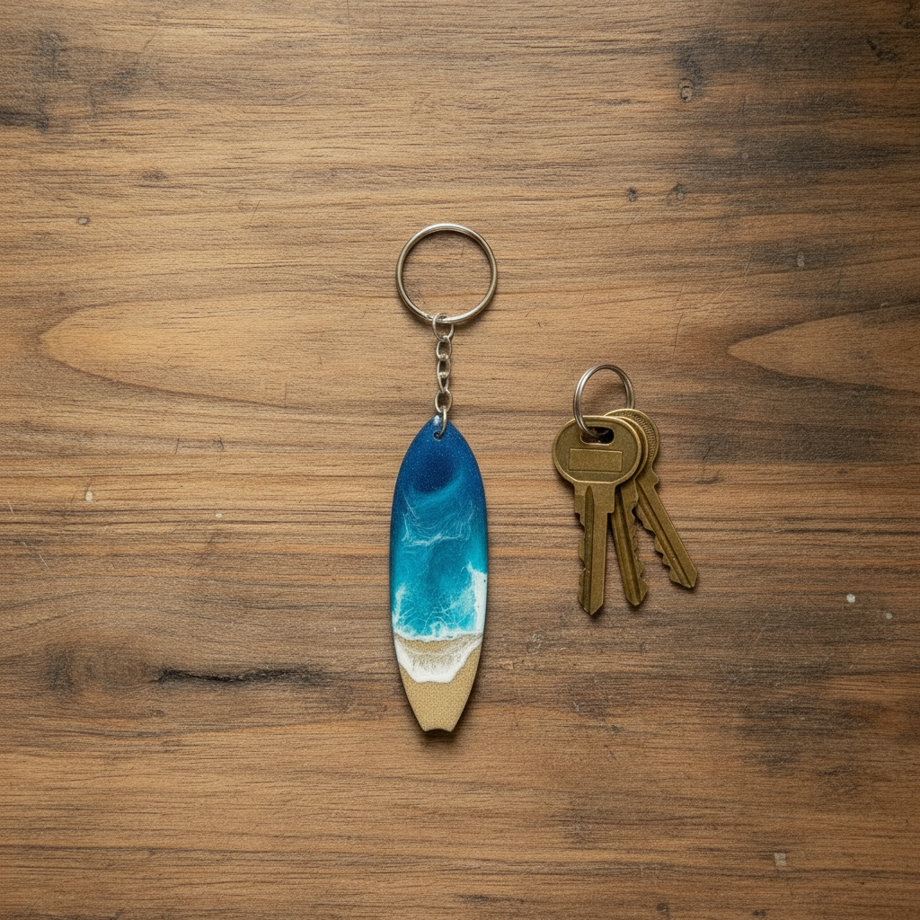 Keychain flat lay no turtle