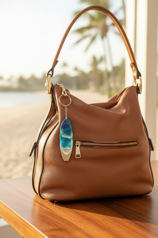 Keychain hanging on bag no turtle