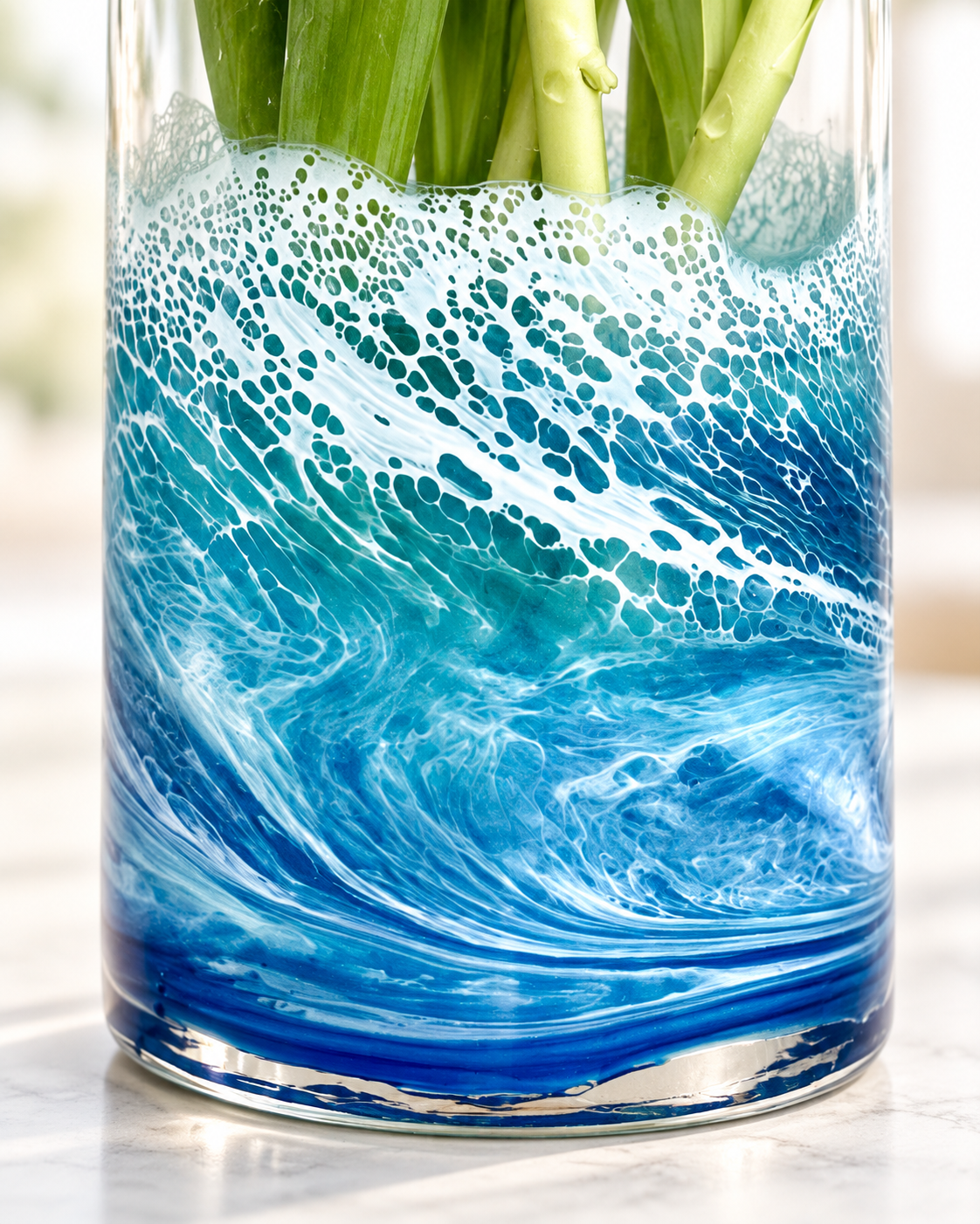 Handcrafted Ocean Wave Vase | Coastal Beach House Decor
