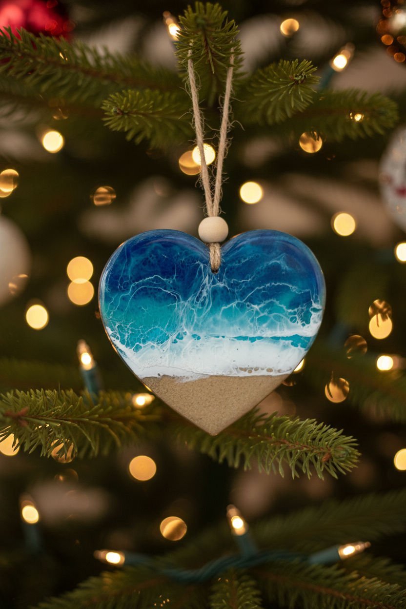 Ocean Heart Ornament - Christmas Tree