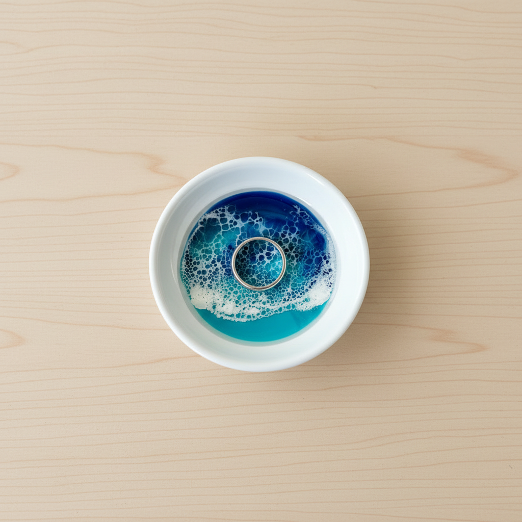 Ocean Resin Wave Ring Dish – Flat Lay