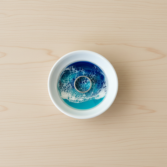 Ocean Resin Wave Ring Dish – Flat Lay