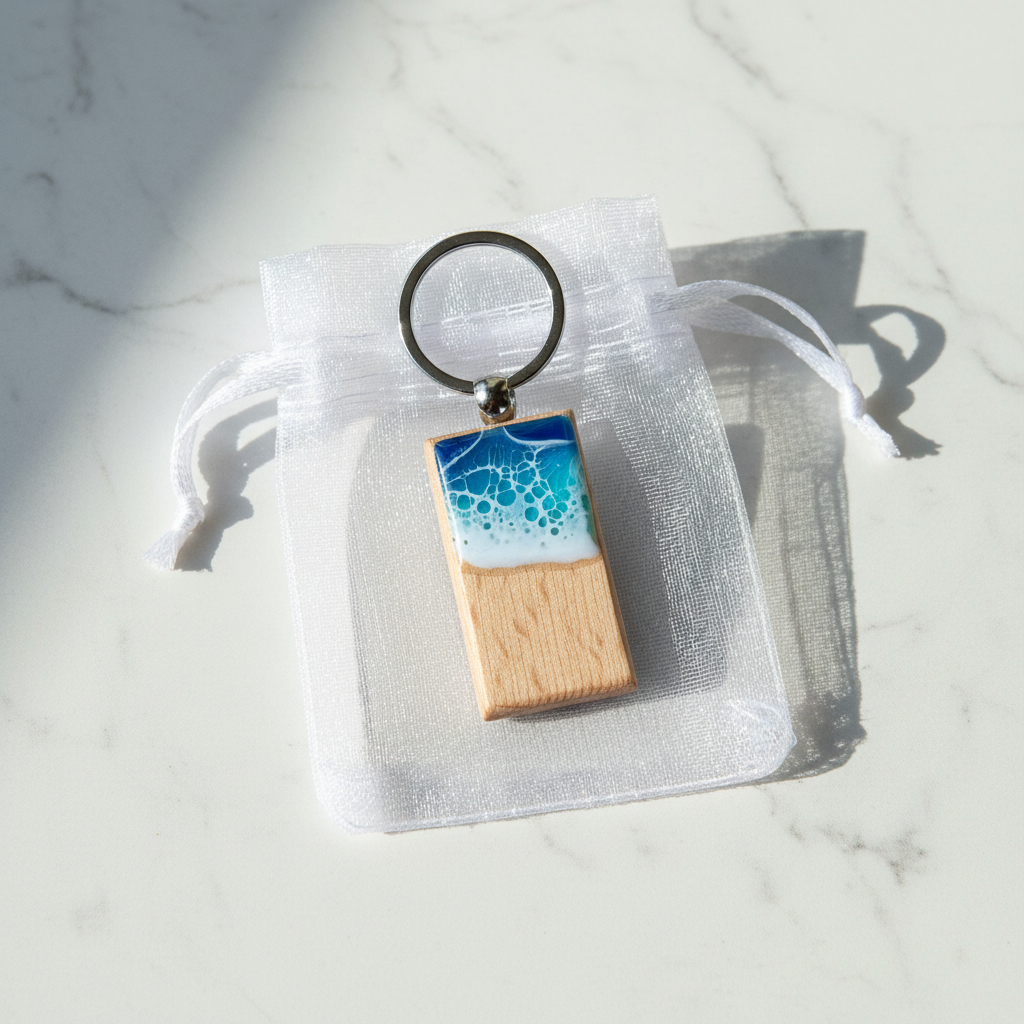 Ocean Wave Keychain - Gift Pouch