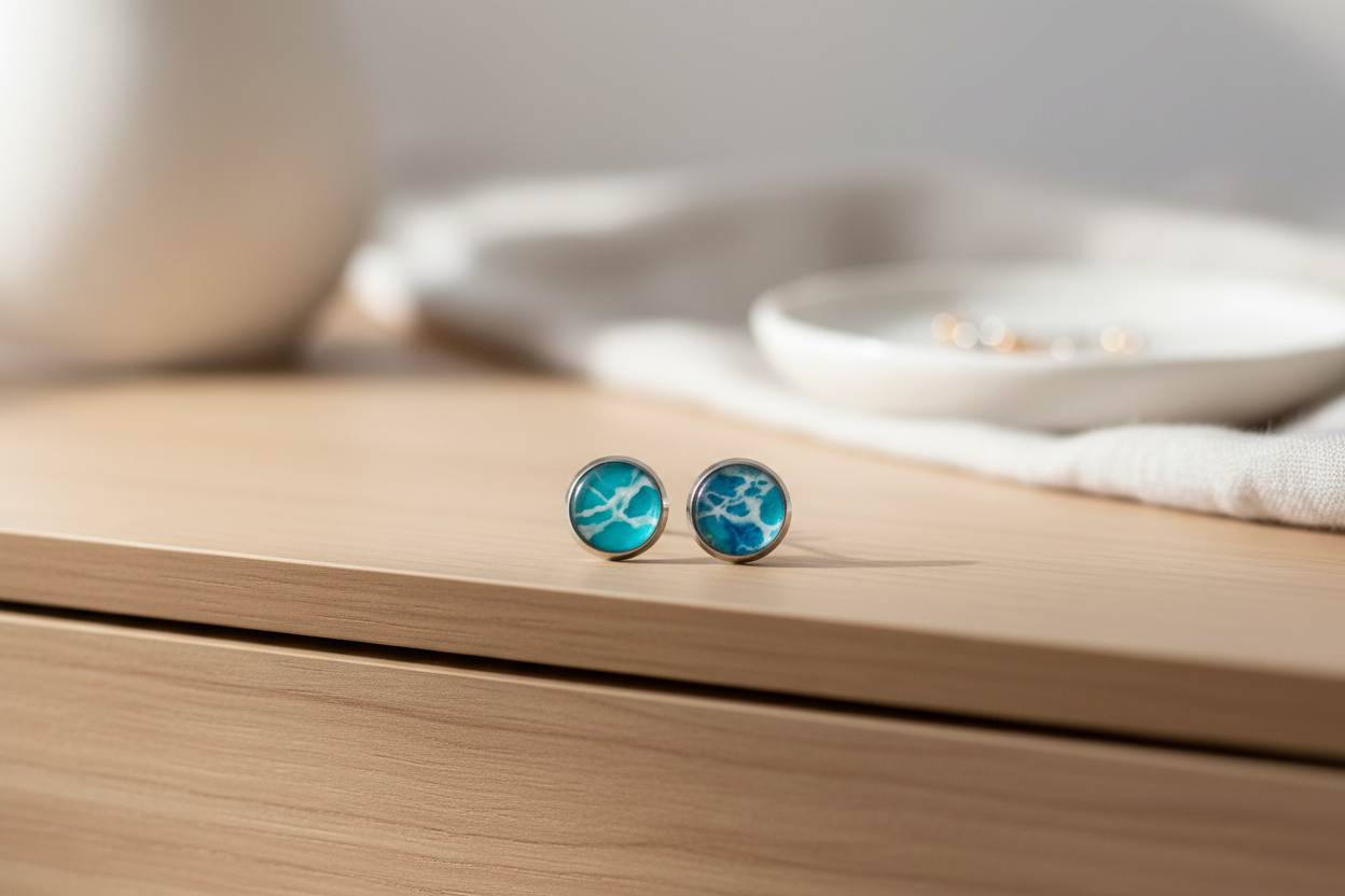 Ocean Wave Resin Stud Earrings – Dresser Lifestyle