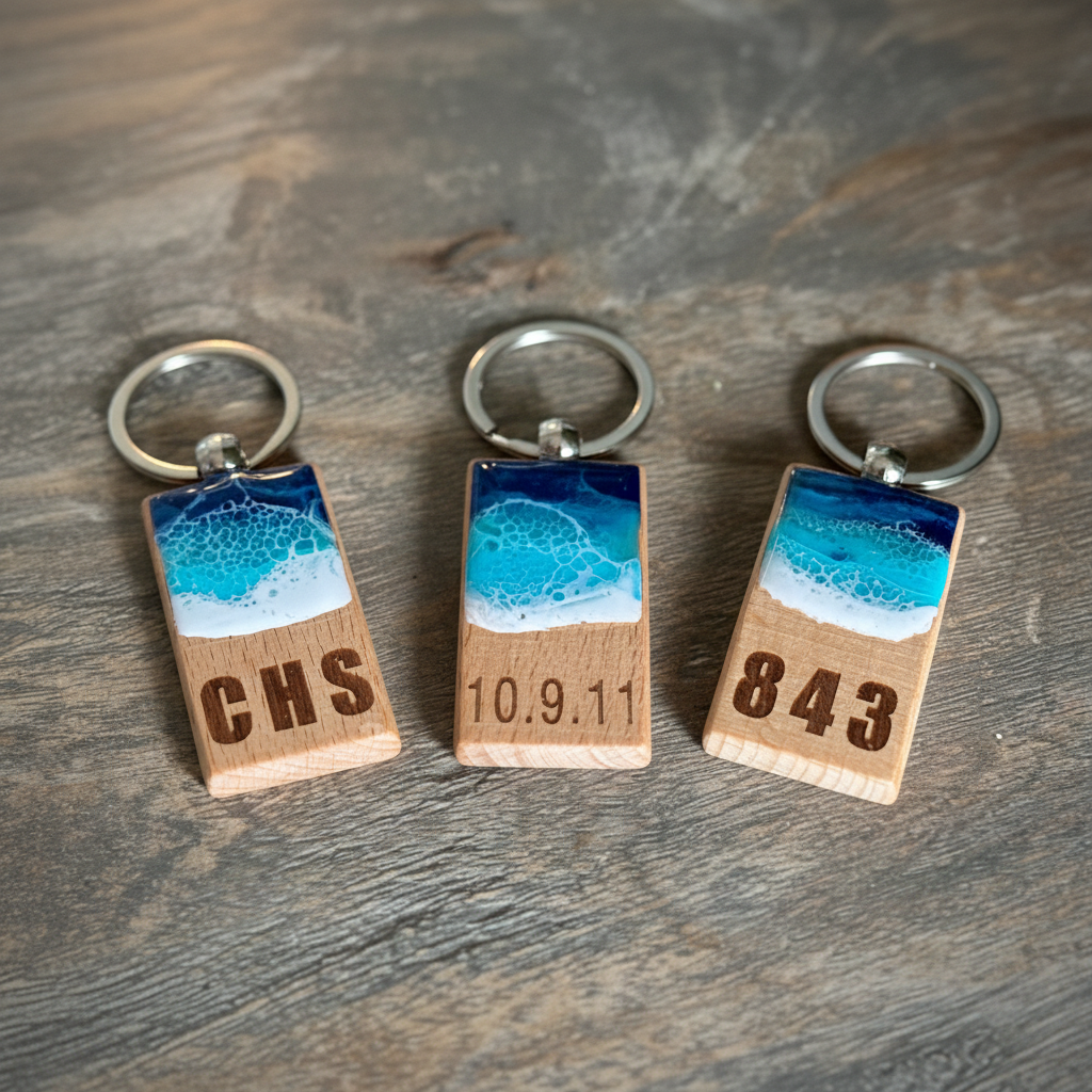 Personalized Keychain Flat Lay