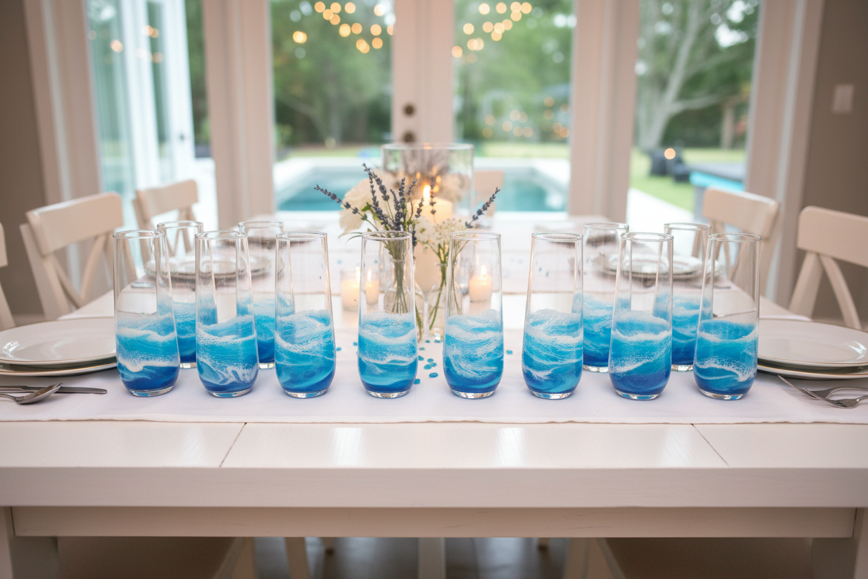 Resin Wave Champagne Flute - Set of 12