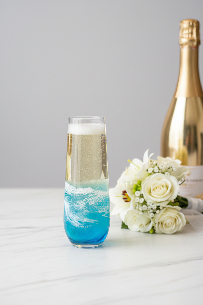 Resin Wave Champagne Flute - Single