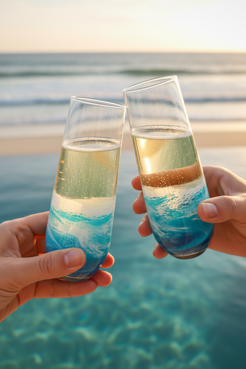 Resin Wave Champagne Flute - Toast