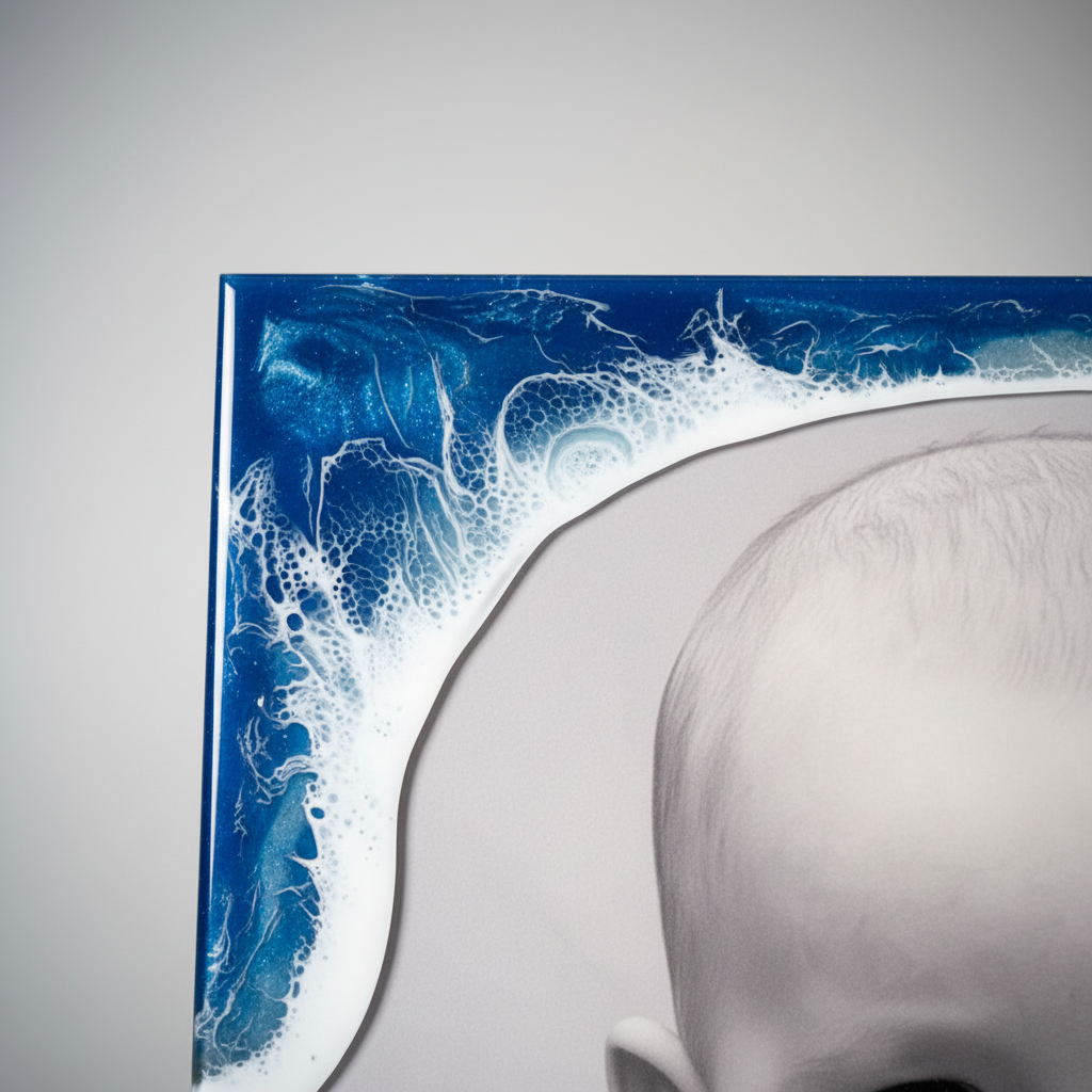 Resin Wave Frame - Close-Up Detail