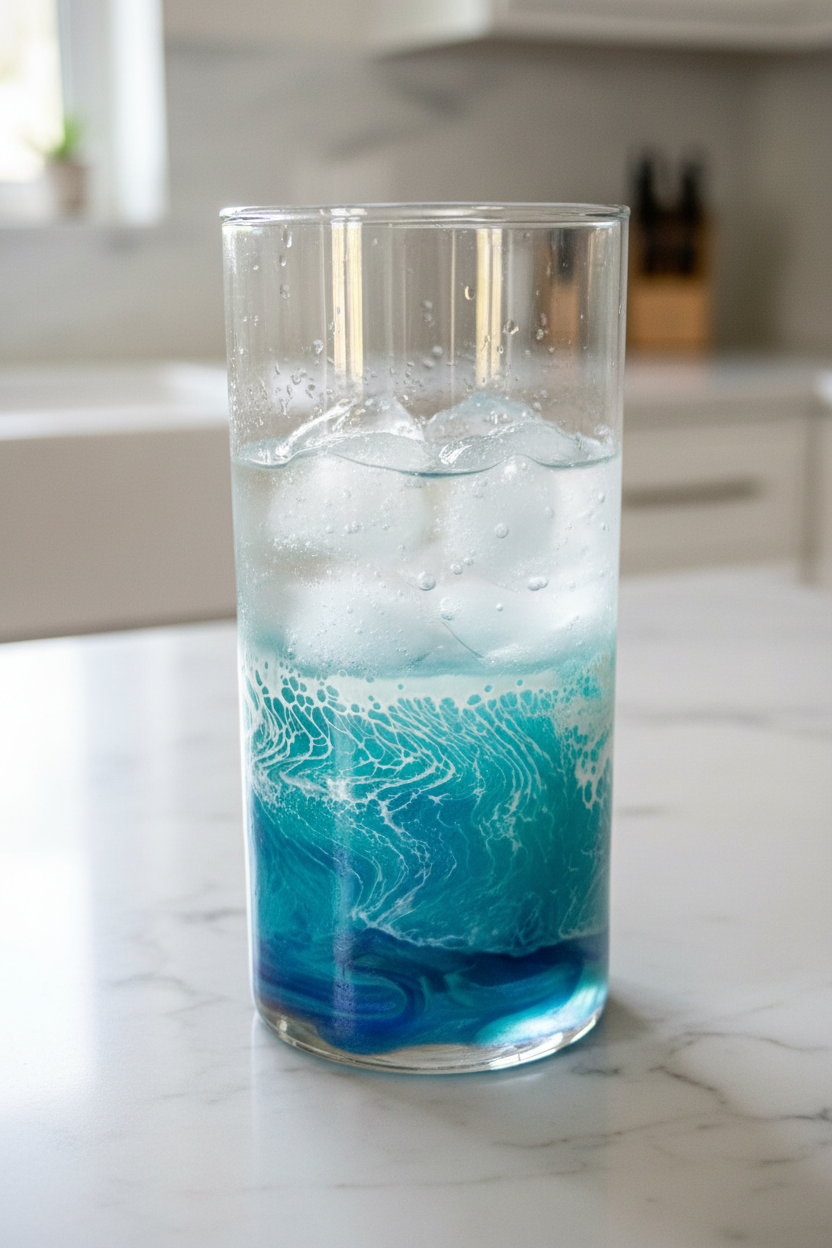 Resin Wave Rocks Glass with Ice and Water - Lifestyle