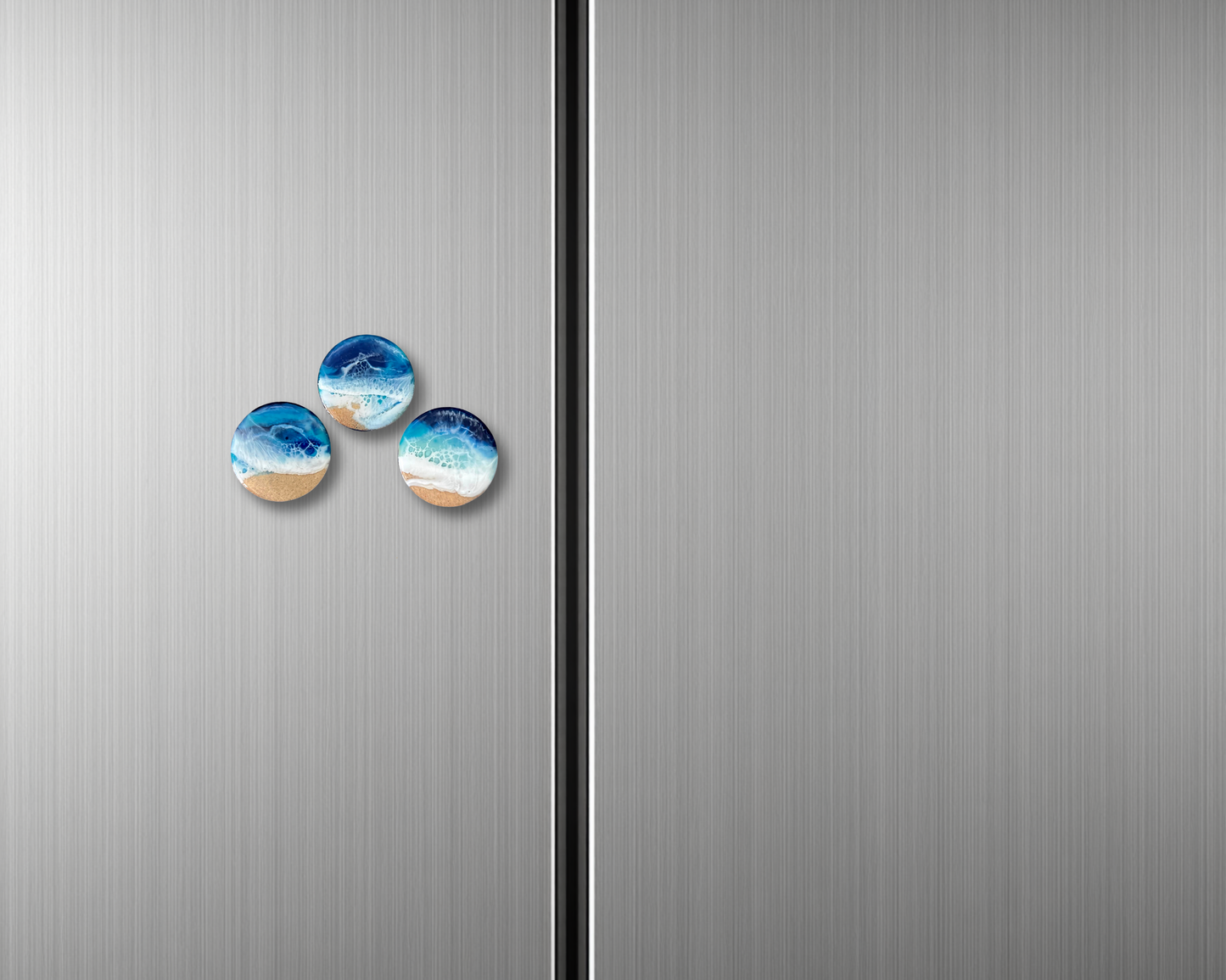 Ocean Resin Magnets Set of 3 - Fridge Magnets - Beach Wedding Favor