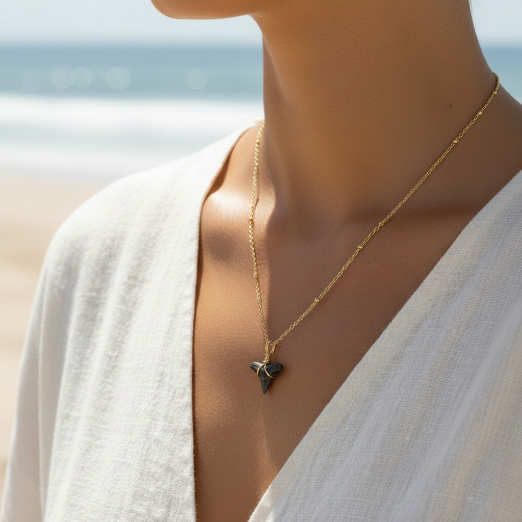Shark Tooth Necklace – Tight Close-Up