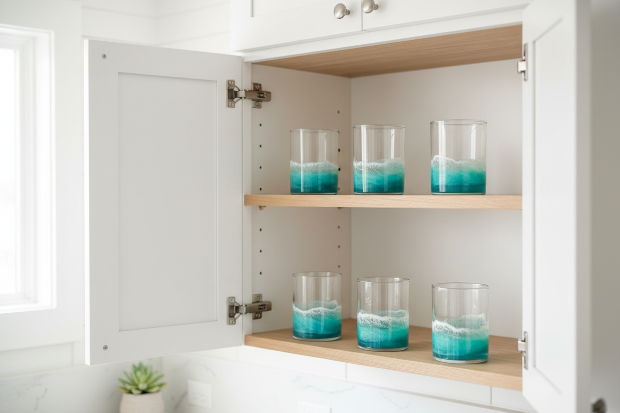 Teal Resin Rocks Glass - Set of 6