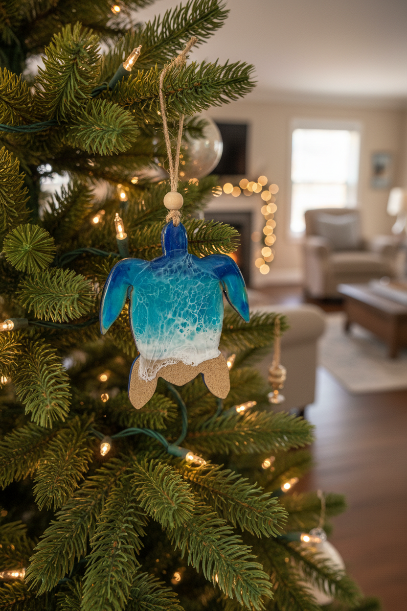 Turtle Ornament on Christmas Tree