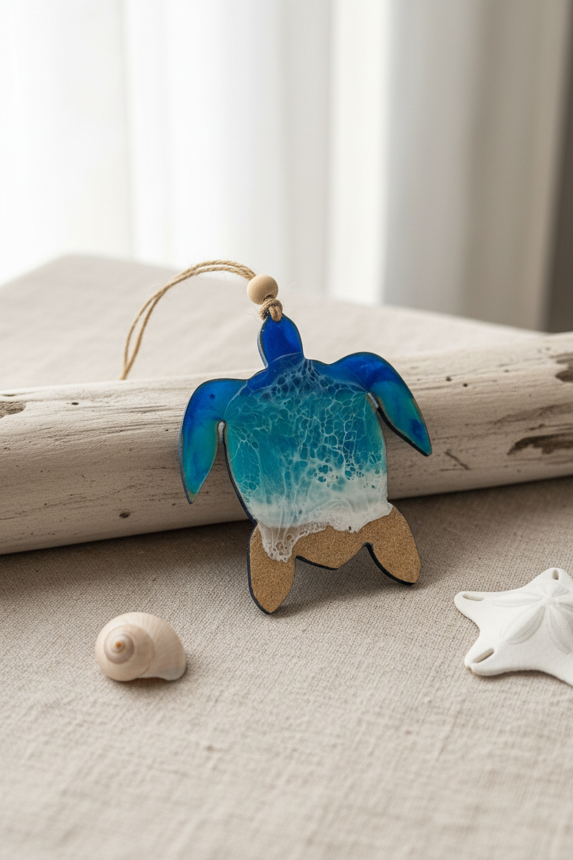 Turtle Ornament on Driftwood