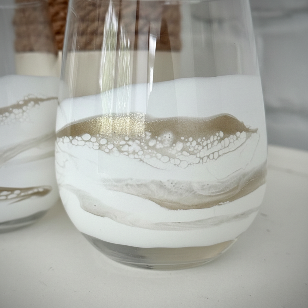 White gold resin detail close-up